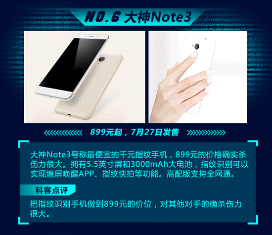 Top10：屌絲土豪全覆蓋，7月新機一圖看