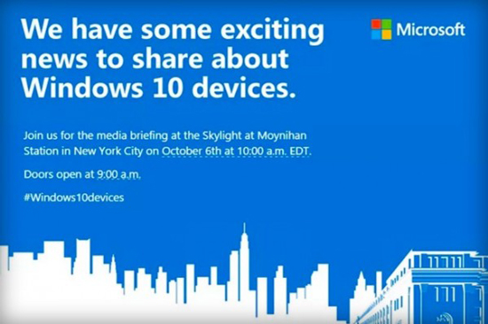 10月6日見：微軟要發Lumia新機和Surface Pro 4？