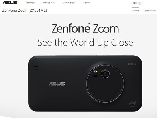 拍照利器 華碩ZenFone Zoom驚現美國官網