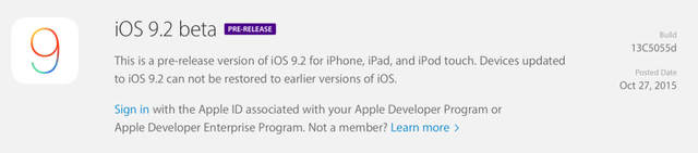 蘋果iOS 9.2 beta出爐：重大修補、安全上網(wǎng)