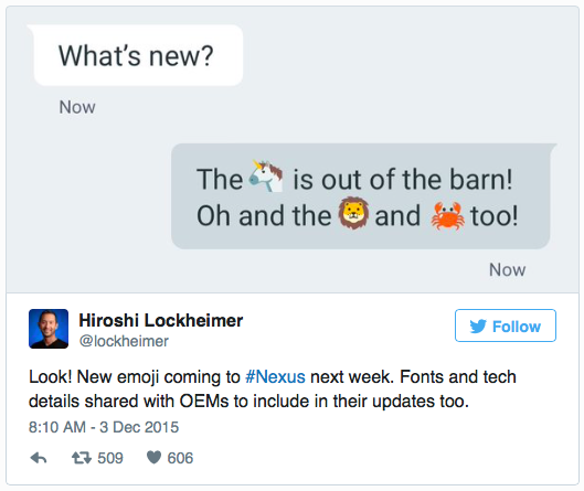 安卓新emoji表情下周推送 Nexus最早嘗鮮