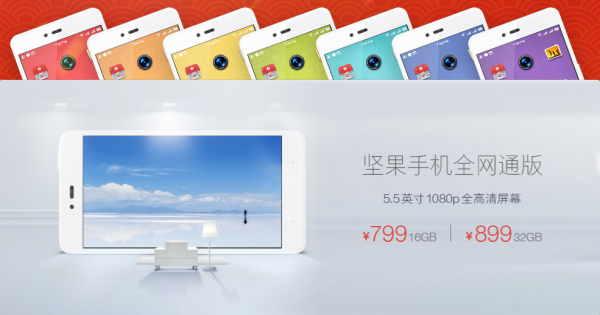 799元起開搶，堅果全網通版現貨開售