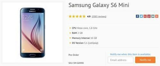 劍指iPhone 5se！三星或推出小尺寸手機(jī)S6 Mini
