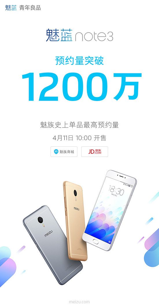 魅藍(lán)note3首銷太火爆 10萬(wàn)臺(tái)現(xiàn)貨瞬間售罄