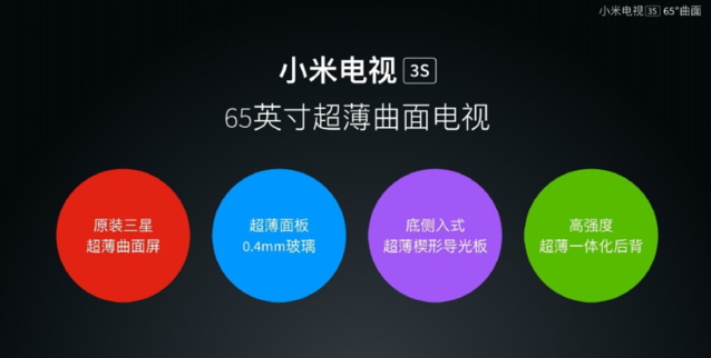 年輕人的第一臺曲面電視？小米電視3S發布