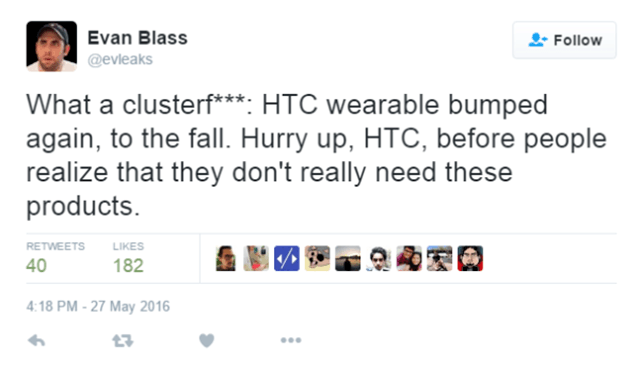 再次跳票！HTC首款智能手表或在秋季發布