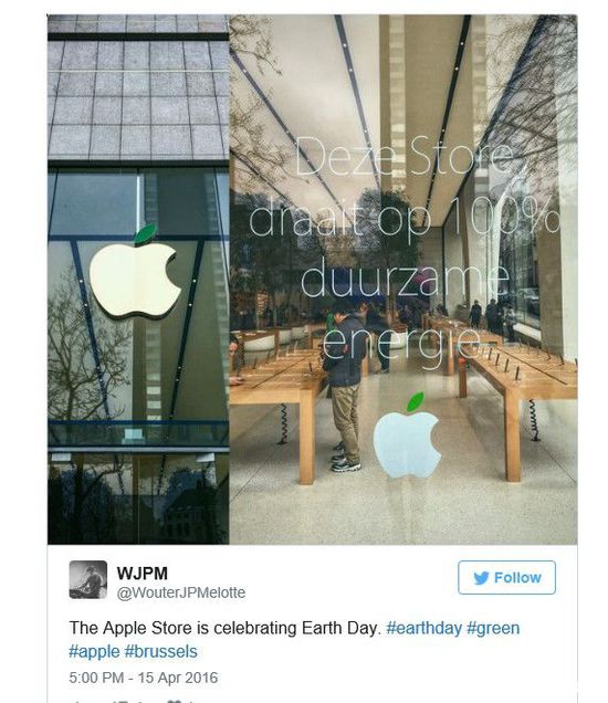 世界地球日，蘋果的Logo都“變綠”了