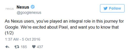 再見Nexus！谷歌將繼續支持軟件更新