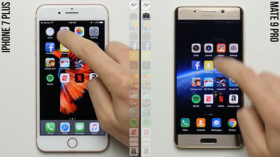 iPhone 7 Plus對比Mate 9 Pro：速度差10秒