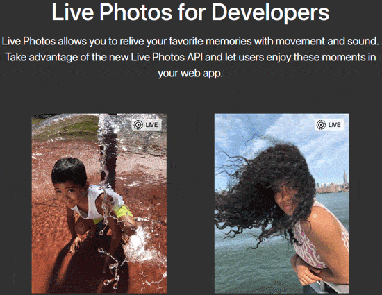 讓鮮活的照片可在網頁播放 蘋果發布Live Photos開發者工具