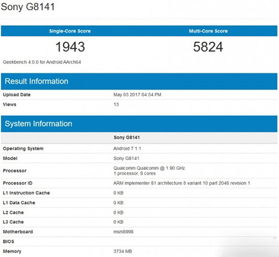 不敵小米6/S8+！索尼Xperia XZ Premium跑分曝光