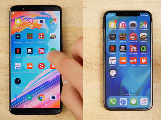 一加5T對比iPhone X: 8G內存速度足夠強悍, 蘋果再被碾壓
