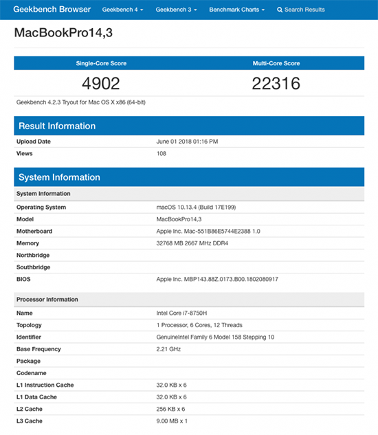 MBP史上最猛升級？ 新款MacBook Pro跑分曝光