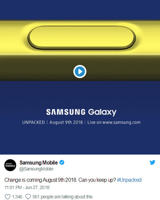 科客晚報：三星公布Note9發布時間 中移動智能硬件報告出爐