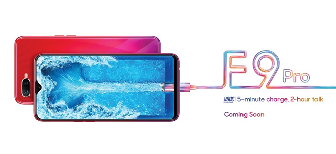OPPO F9真機現身：美人尖全面屏 背部配色很妖艷 