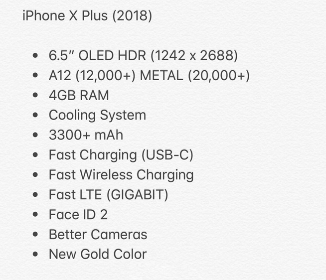 蘋果新iPhone Xs Plus配置曝光：A12處理器加持 售價(jià)要破萬