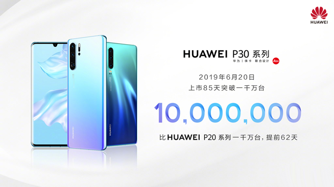 華為P30系列85天銷量破千萬創新紀錄 5G時代華為信心滿滿