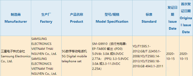 三星Galaxy S21充電實(shí)錘：65W快充沒戲？標(biāo)配25W只比蘋果快