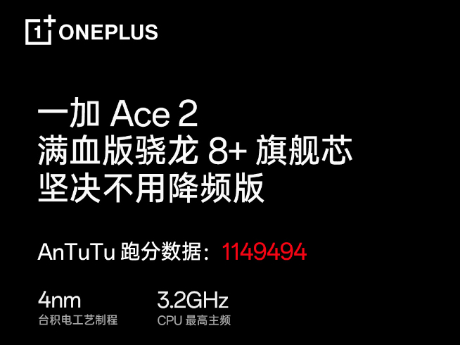 一加Ace2定檔2月7日發布：滿血驍龍8+加持！但還是在套娃？