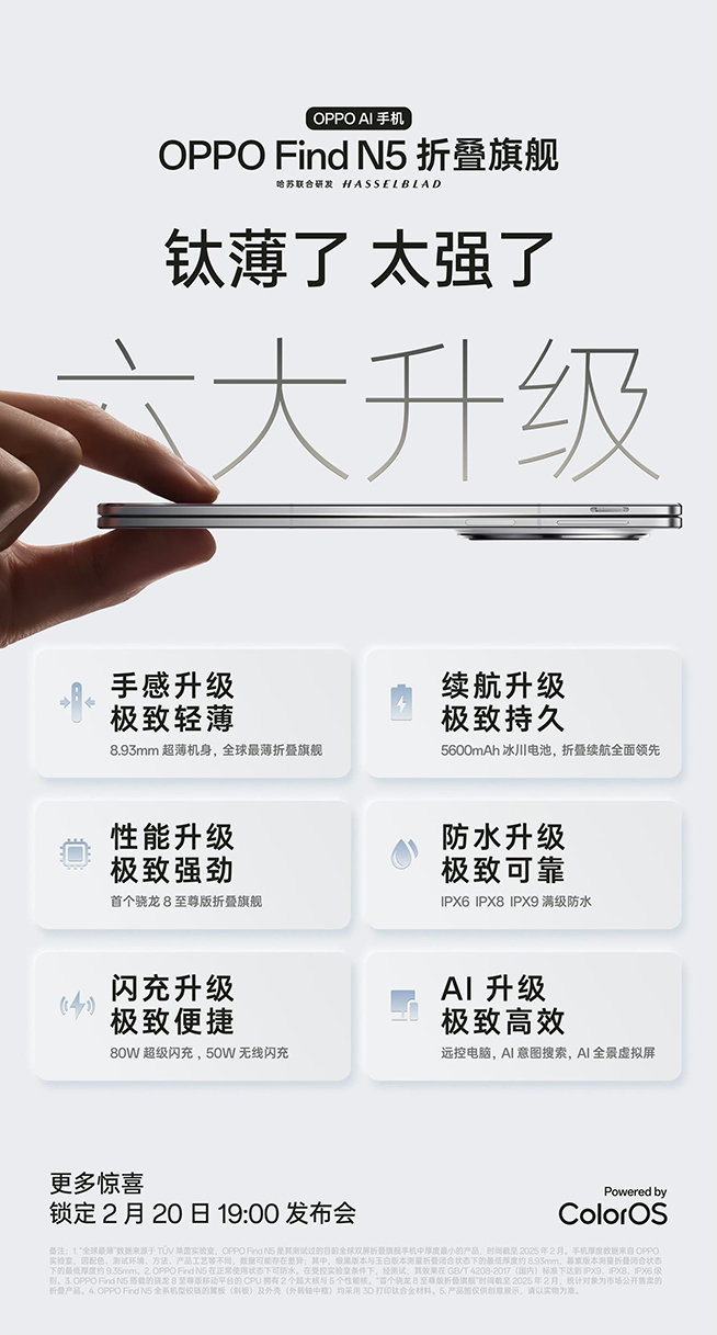 OPPO Find N5發布會前瞻：六大升級但影像開倒車，降價更合適？